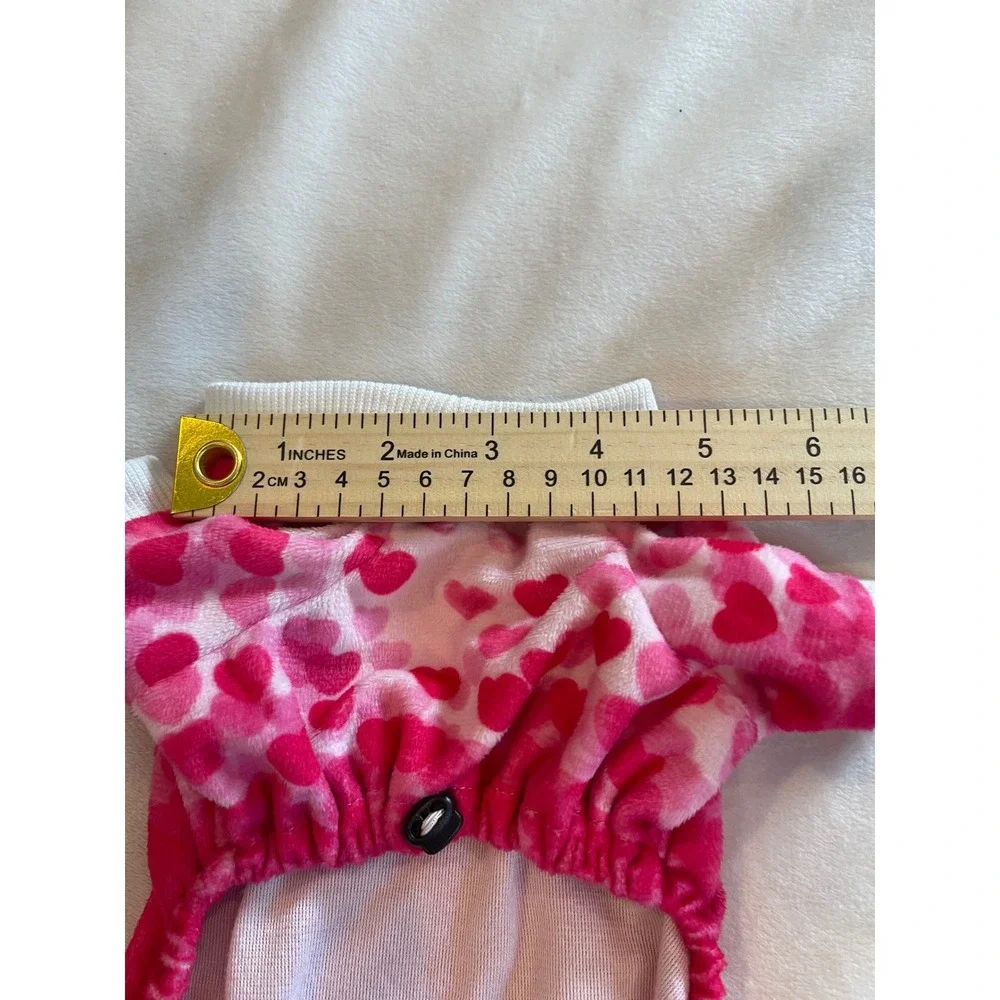 CuteBone Pink Heart Dog Pajamas XS Small Pet Pjs Fleece Sleepwear PJS